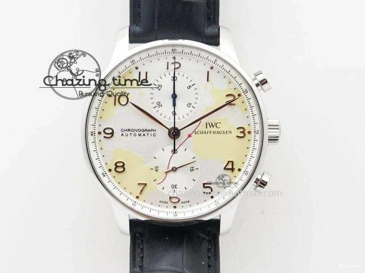MIROTIME 0719 Supportive Portuguese Chrono IW371431 ZF 1:1 Best Edition Gray Dial On Brown Leather Strap A79350 (Slim Movement) 7261